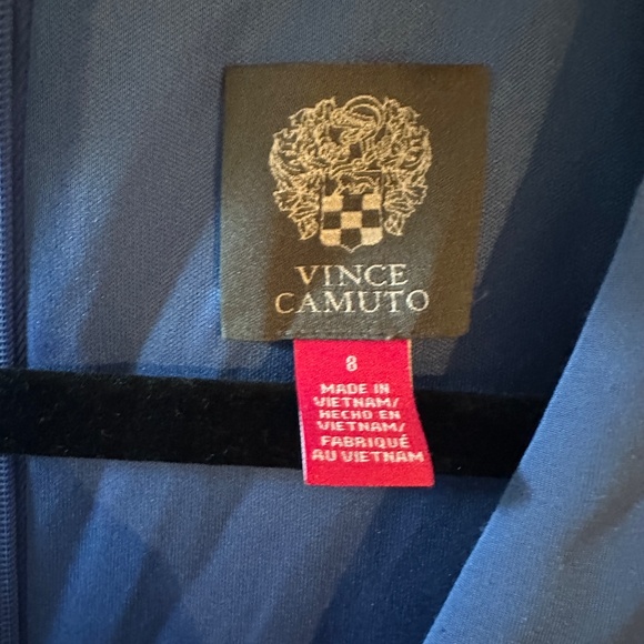 NWOT Vince Camuto Padded Shoulder Ruched Jersey Dress in Periwinkle - 8 - Picture 5 of 8